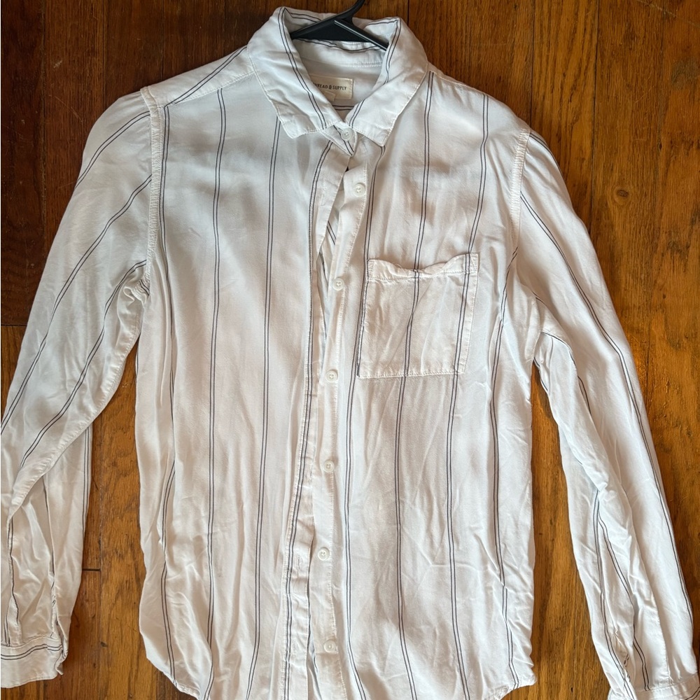 Women White Striped Shirt